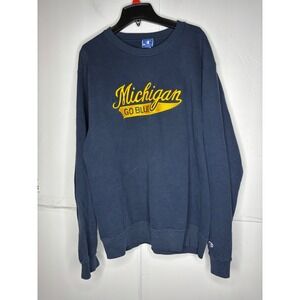 VTG Champion Michigan Wolverines‎ Go Blue Crewneck Sweatshirt XL Navy Blue USA